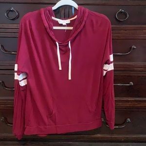 Maroon hoodie, brand is Pink Republic, size L